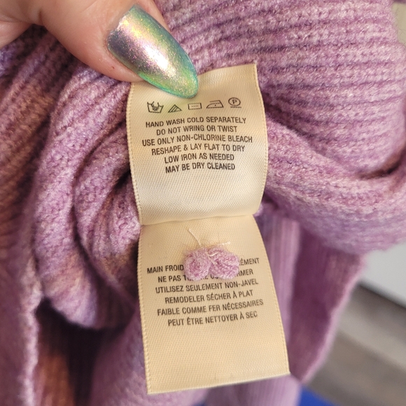 Moth by Anthropology Lilac Knit Tie Front Scoop Neck Sweater Women's X-Small - Picture 7 of 7